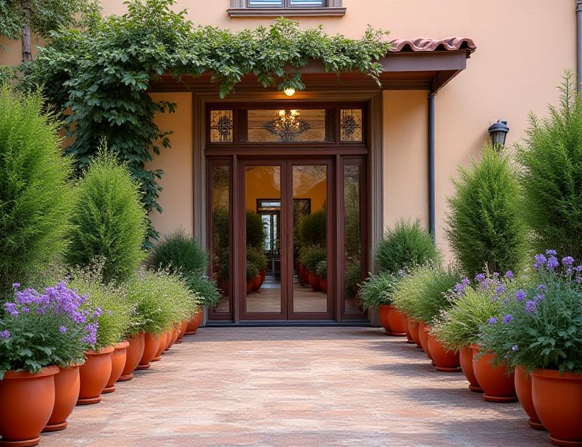 Ingresso lussureggiante del vivaio Ortigia Giardini a Roma